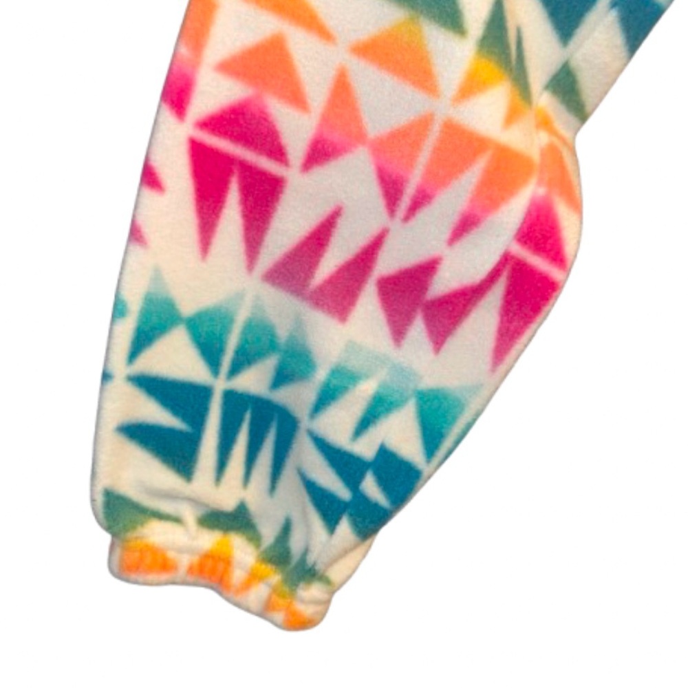 SO Girls Size XL Quarter Zip Colorful Geometric Fleece Pullover - Picture 4 of 11